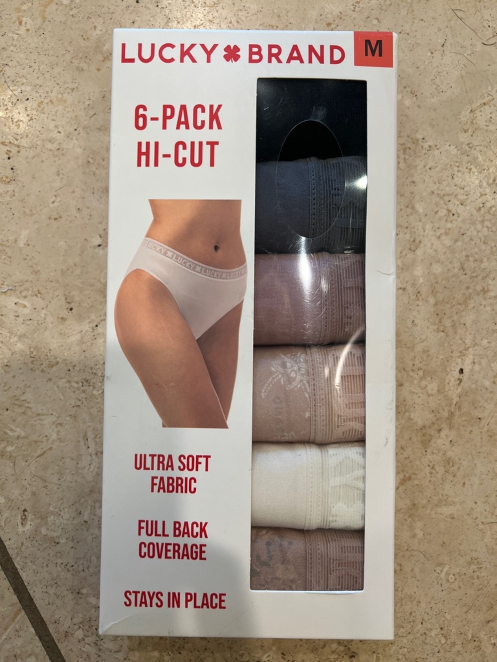 Lucky Brand 6-Pack Hi-Cut Panties in Black and Neutrals